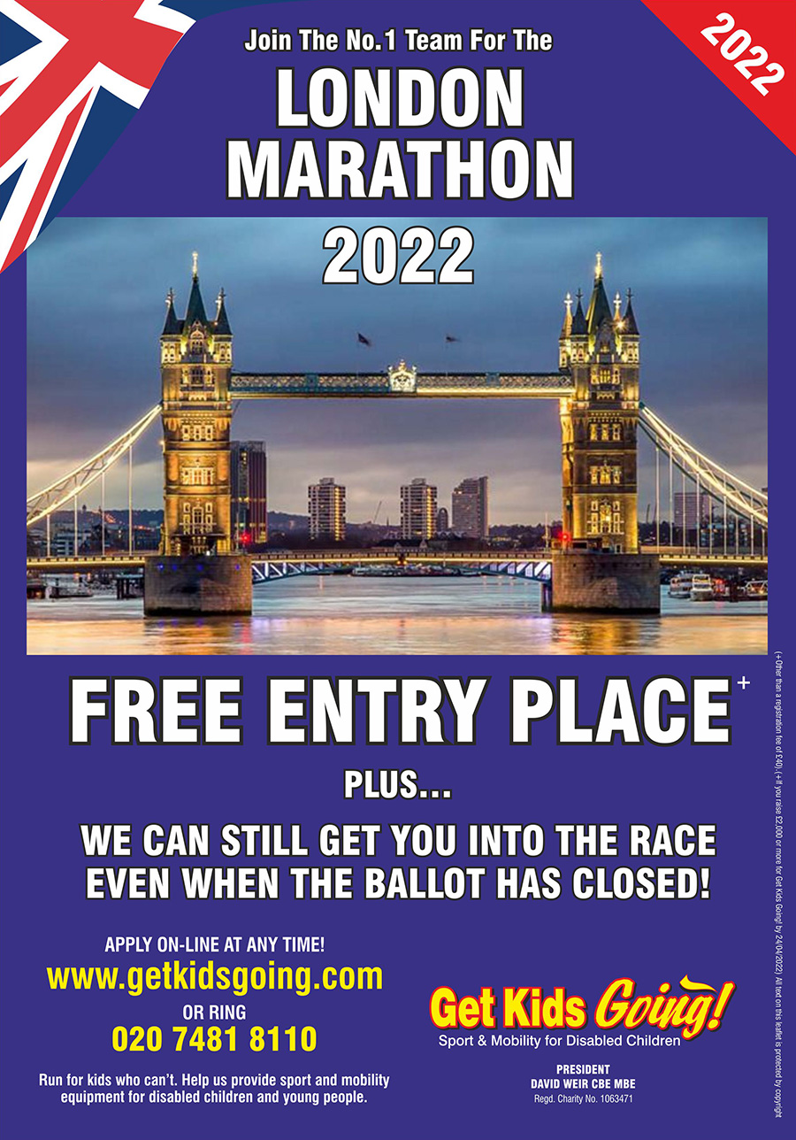 Enter The Virgin Money London Marathon 2021 For Get Kids Going 