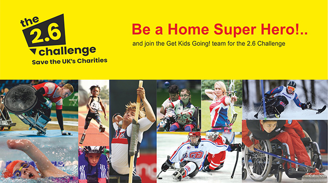 Be a home super hero! and join the Get Kids Going! team for the 2.6 challenge